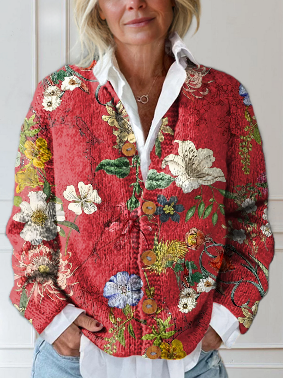 Isabella™ | Vintage Floral Buttoned Cardigan