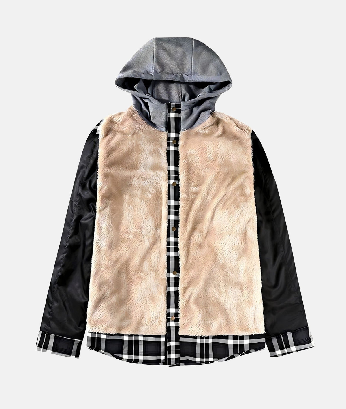 Dennis™ | Warm Sherpa-Lined Flannel Hooded Jacket