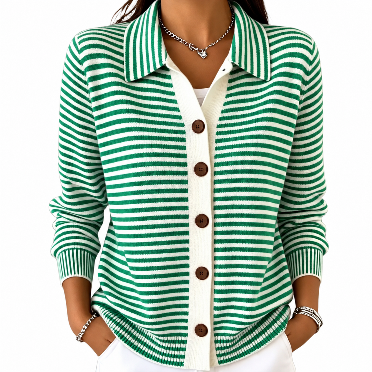 Nola™ Striped Button Cardigan