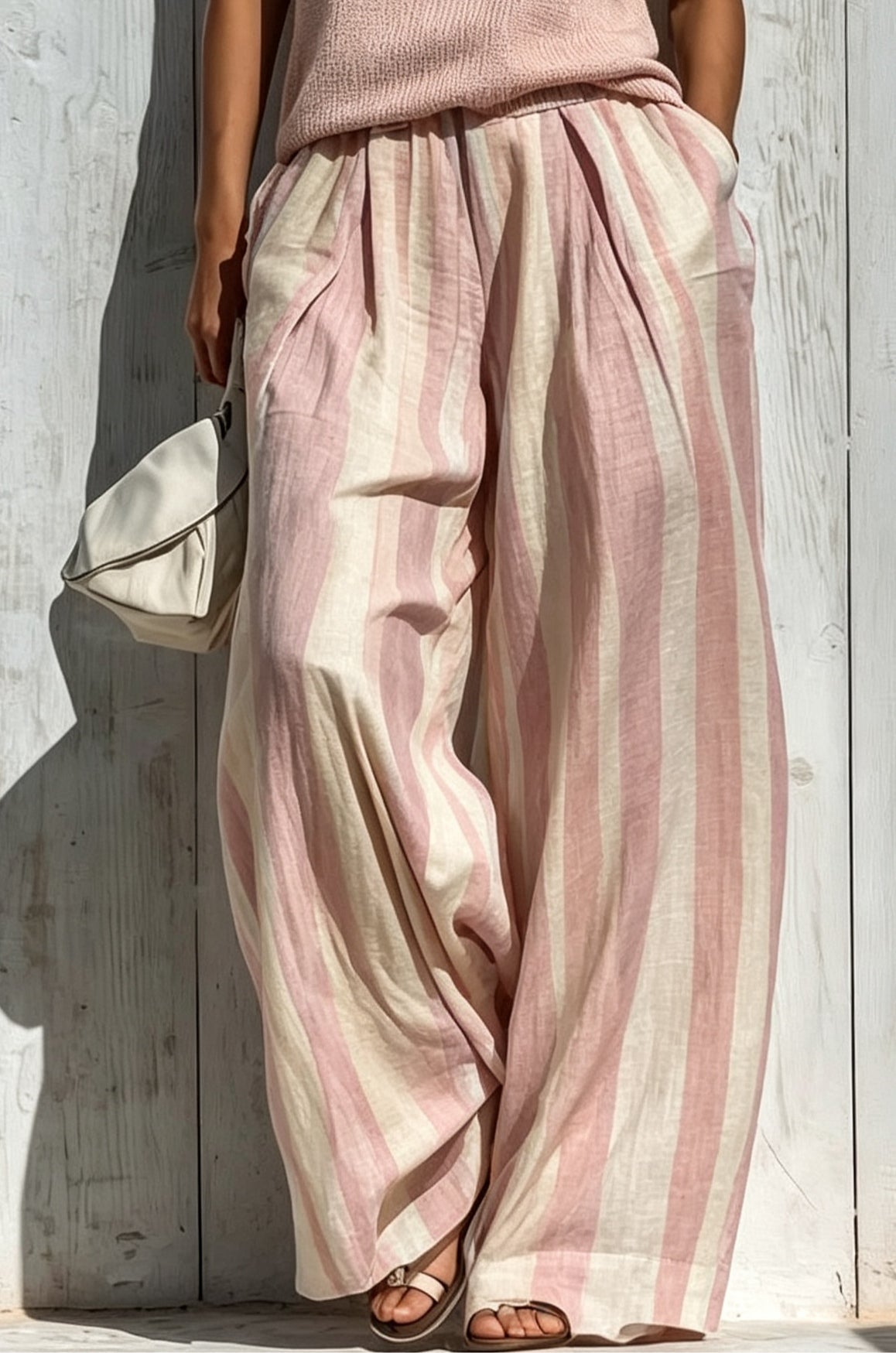 Trudy™ Notch Neck Striped Two-Piece Set