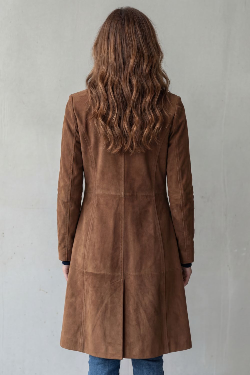 Disa | Long Vintage Suede-Finish Coat