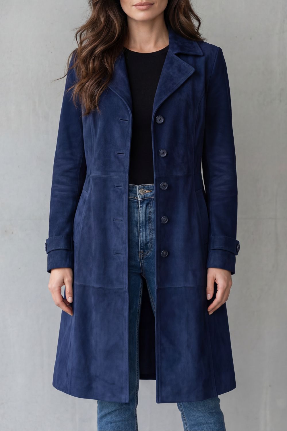 Disa | Long Vintage Suede-Finish Coat