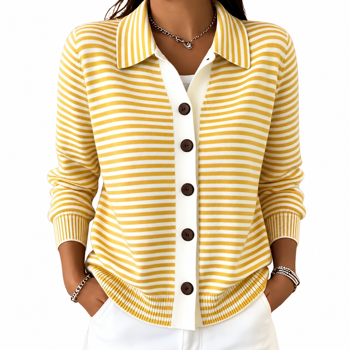 Nola™ Striped Button Cardigan