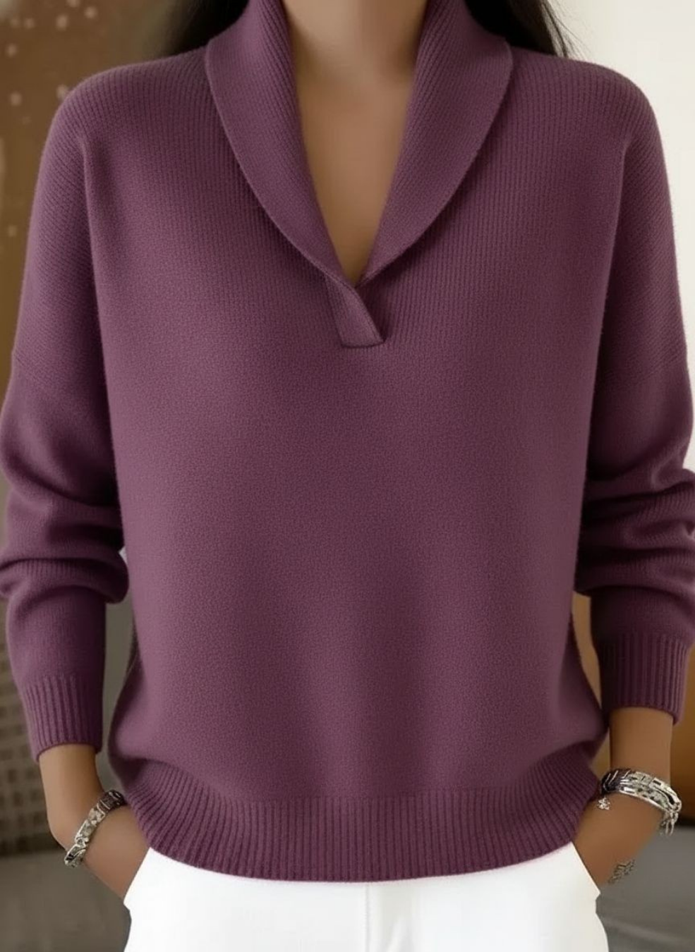 Madeline™ Draped V-Neck Sweater