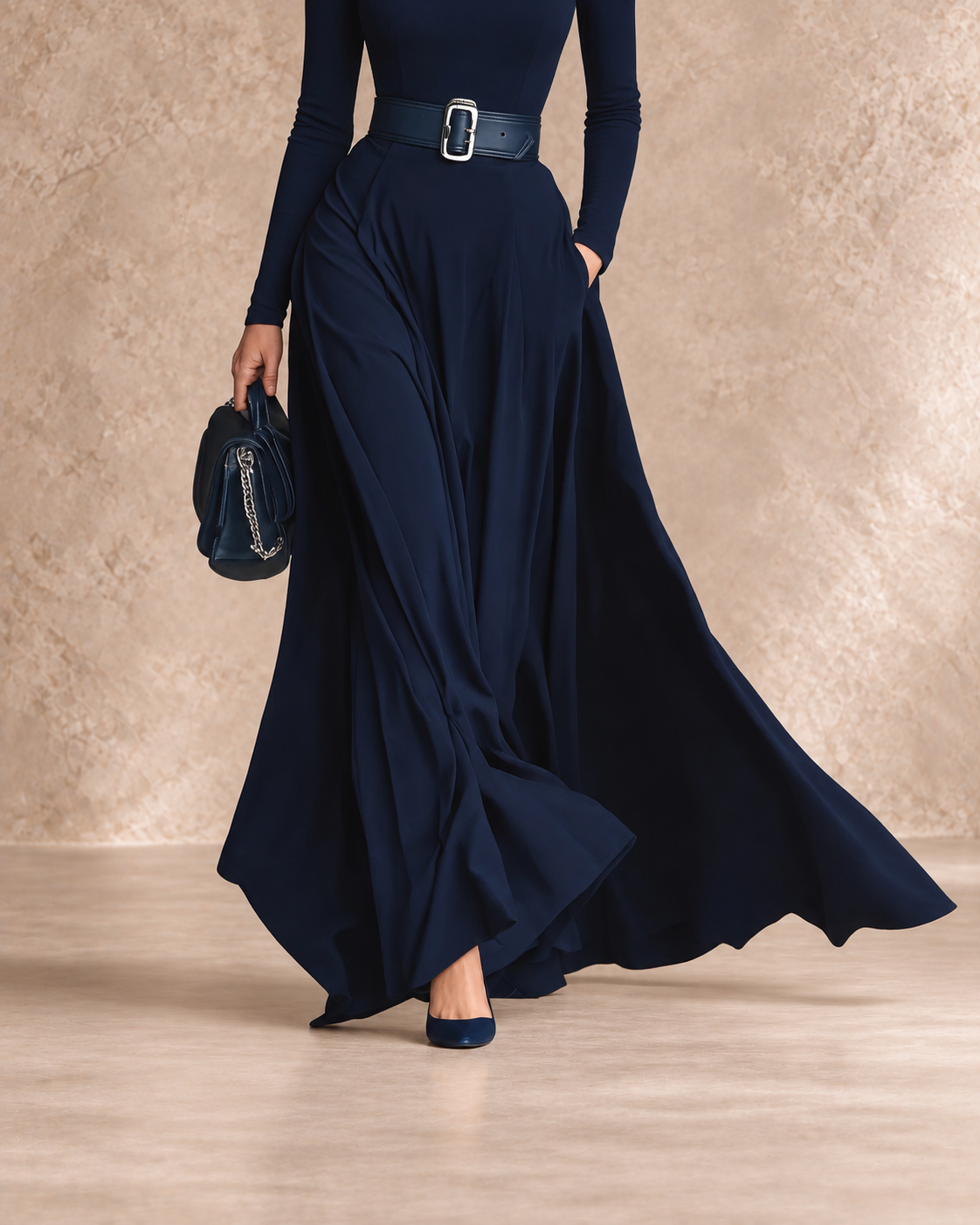 CORTLISS | HIGH-NECK MAXI DRESS
