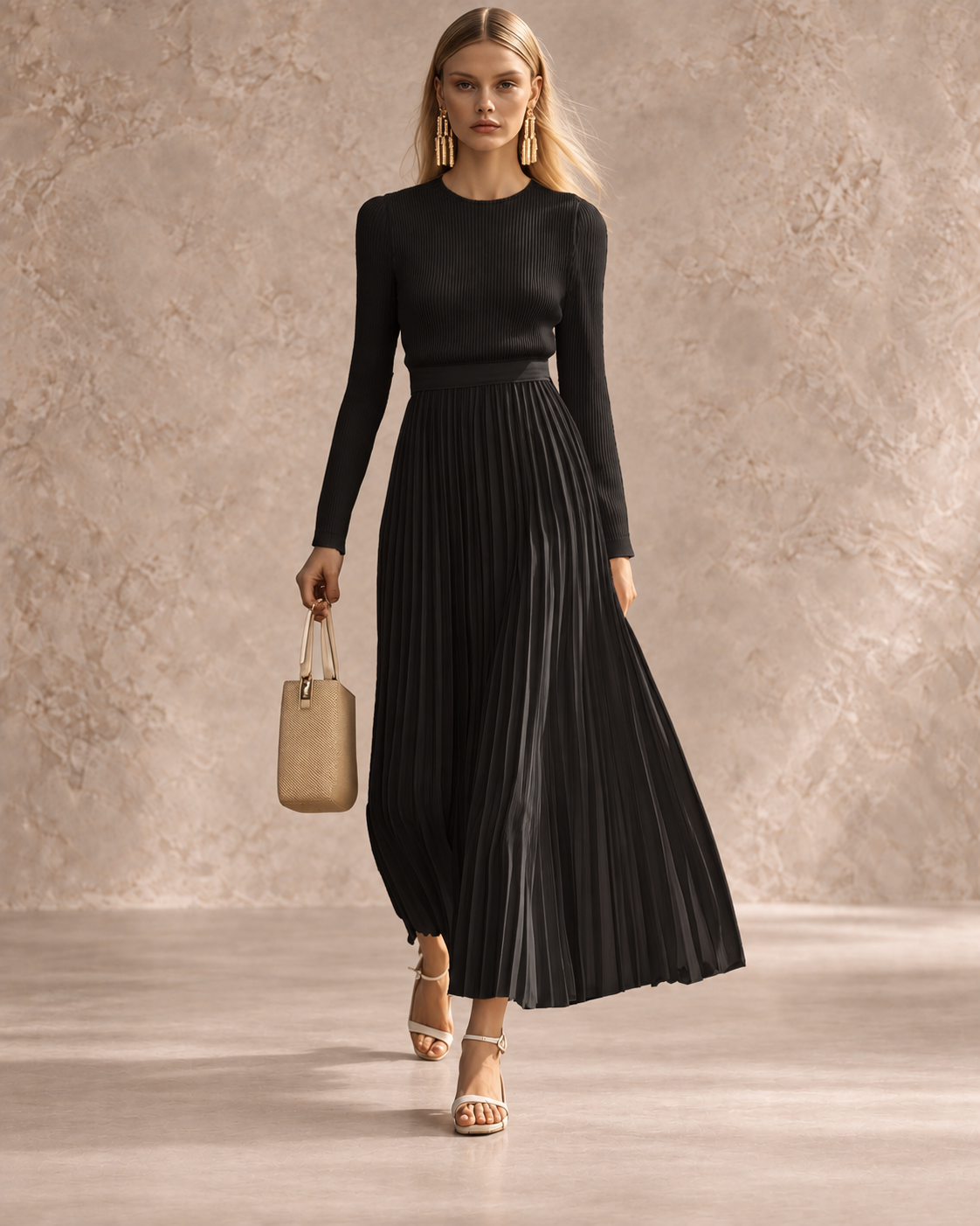 CHARLOTTE | CASUAL KNITTED SATIN DRESS