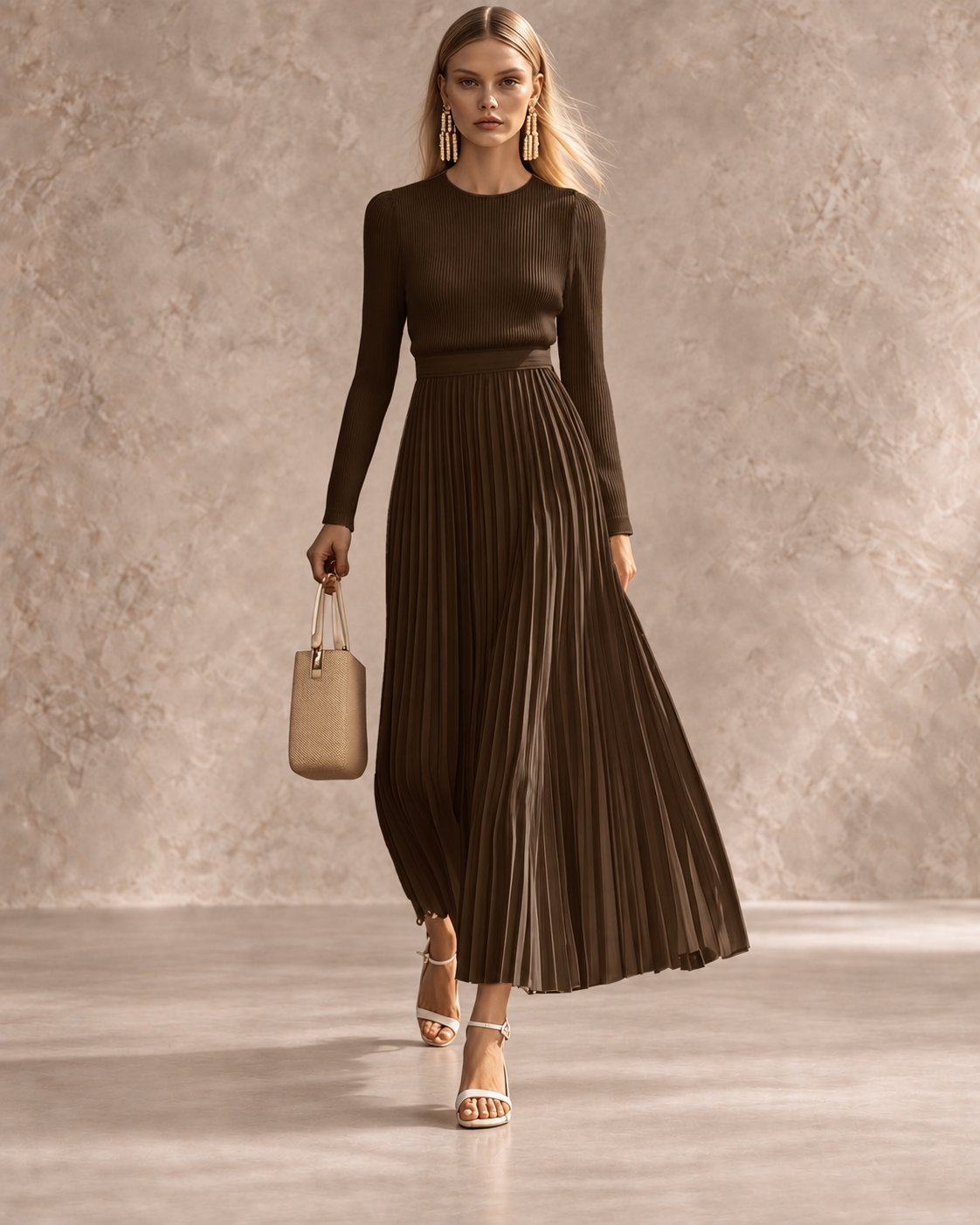 CHARLOTTE | CASUAL KNITTED SATIN DRESS