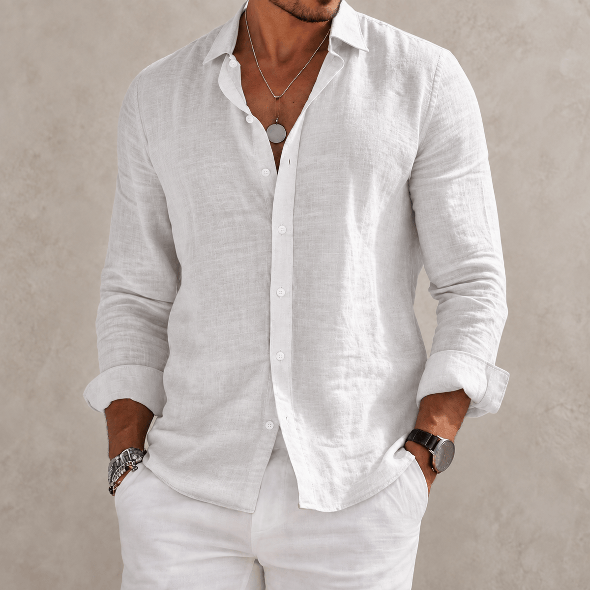 Étienne™ | Long Sleeve Cotton-Blend Shirt