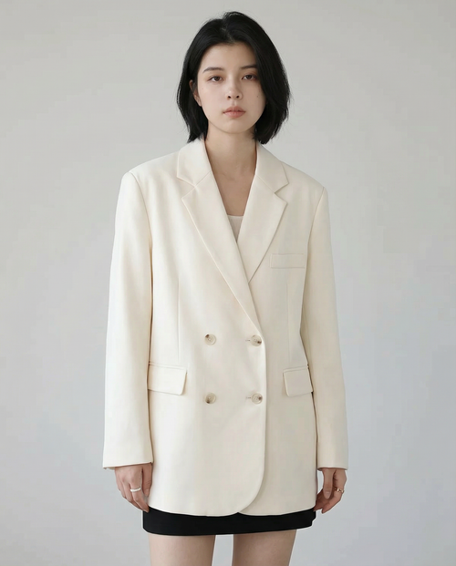 Chic Blazer – Elegant Solid Long Sleeve Office Coat