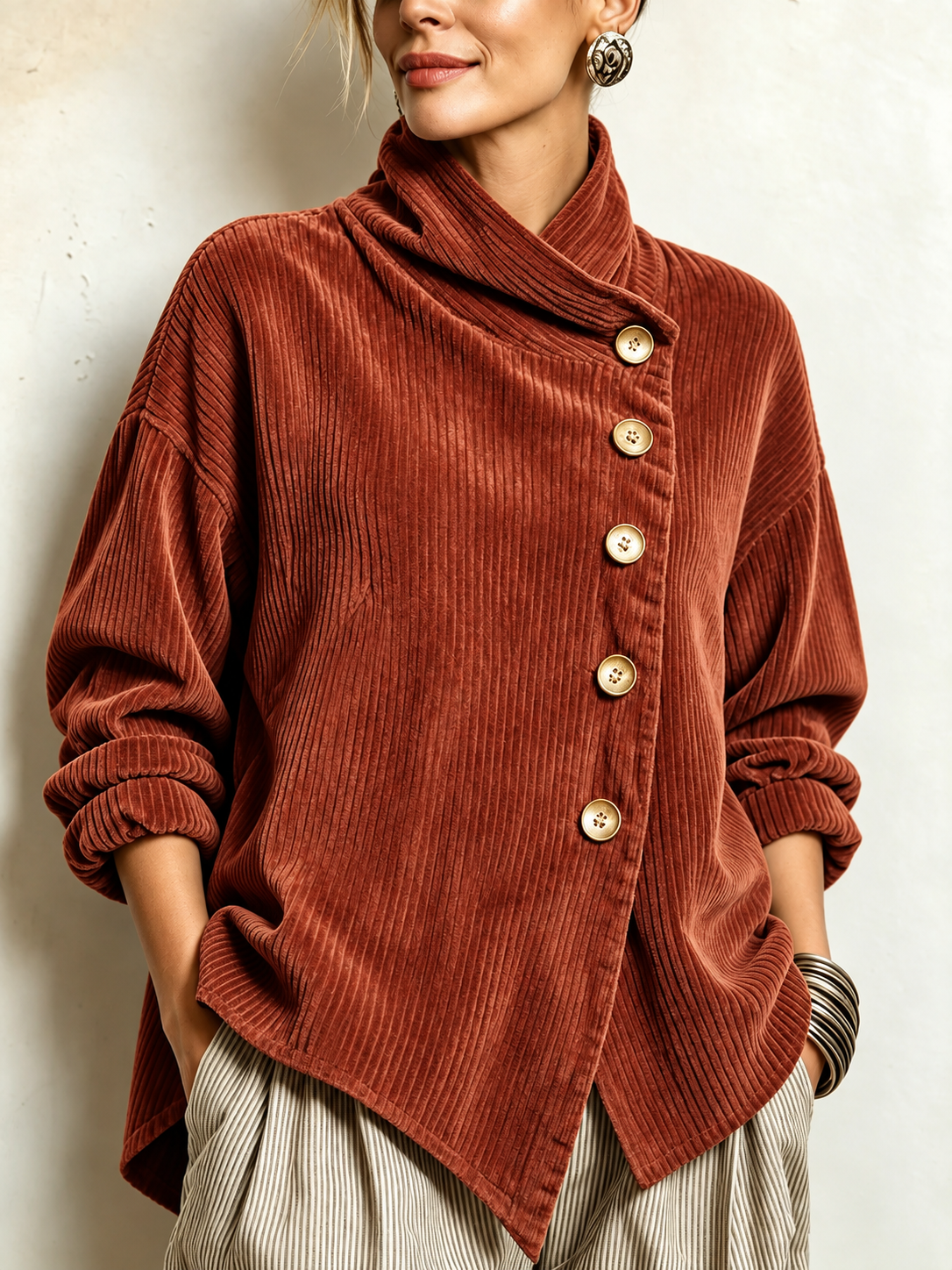 Olivia | Corduroy Button Shirt