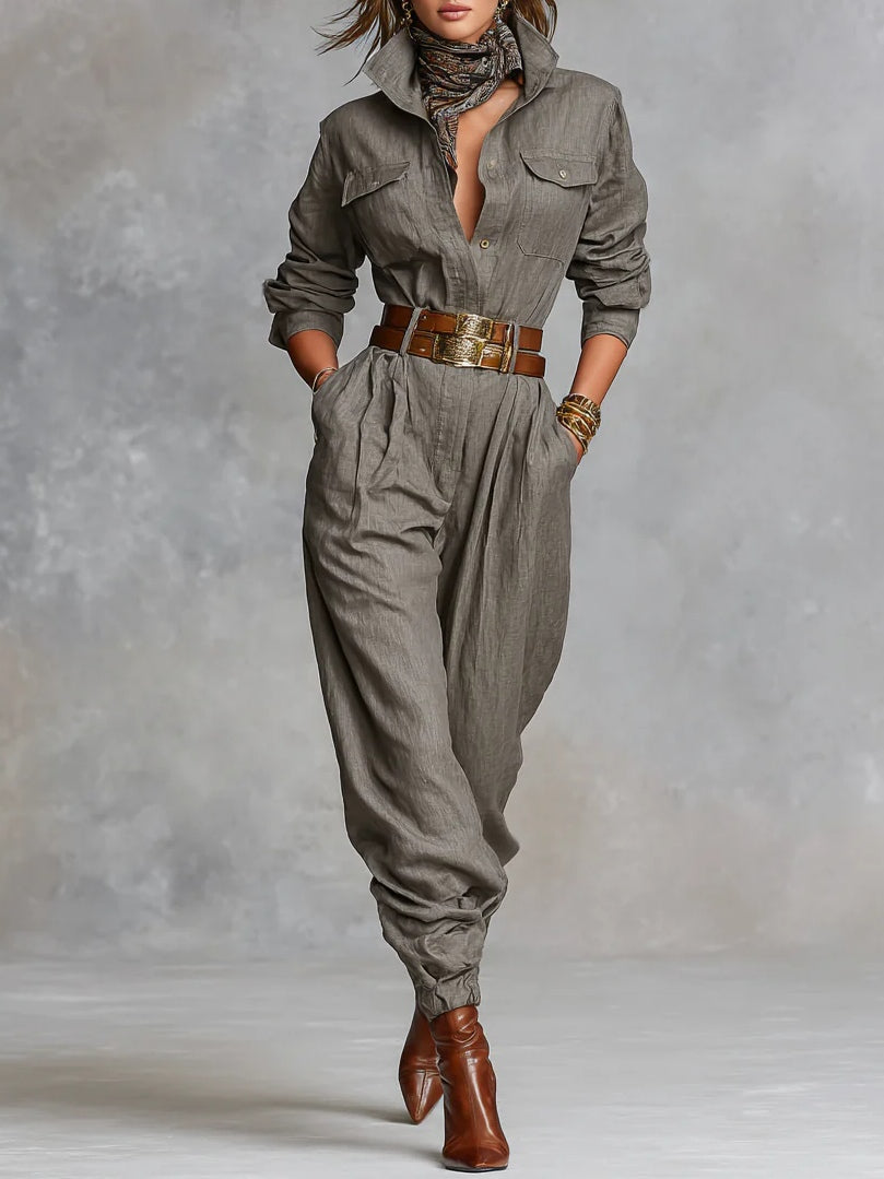 Marlene™ Collared Long-Sleeve Jumpsuit