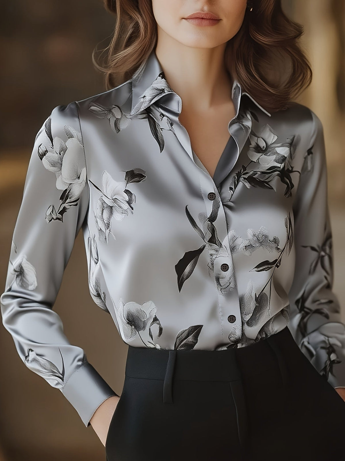 Monique™ Elegant Satin Blouse