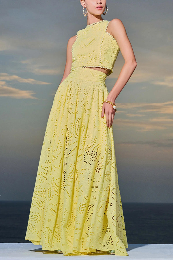 Larissa™ Embroidered Top & High-Waist Maxi Skirt Set