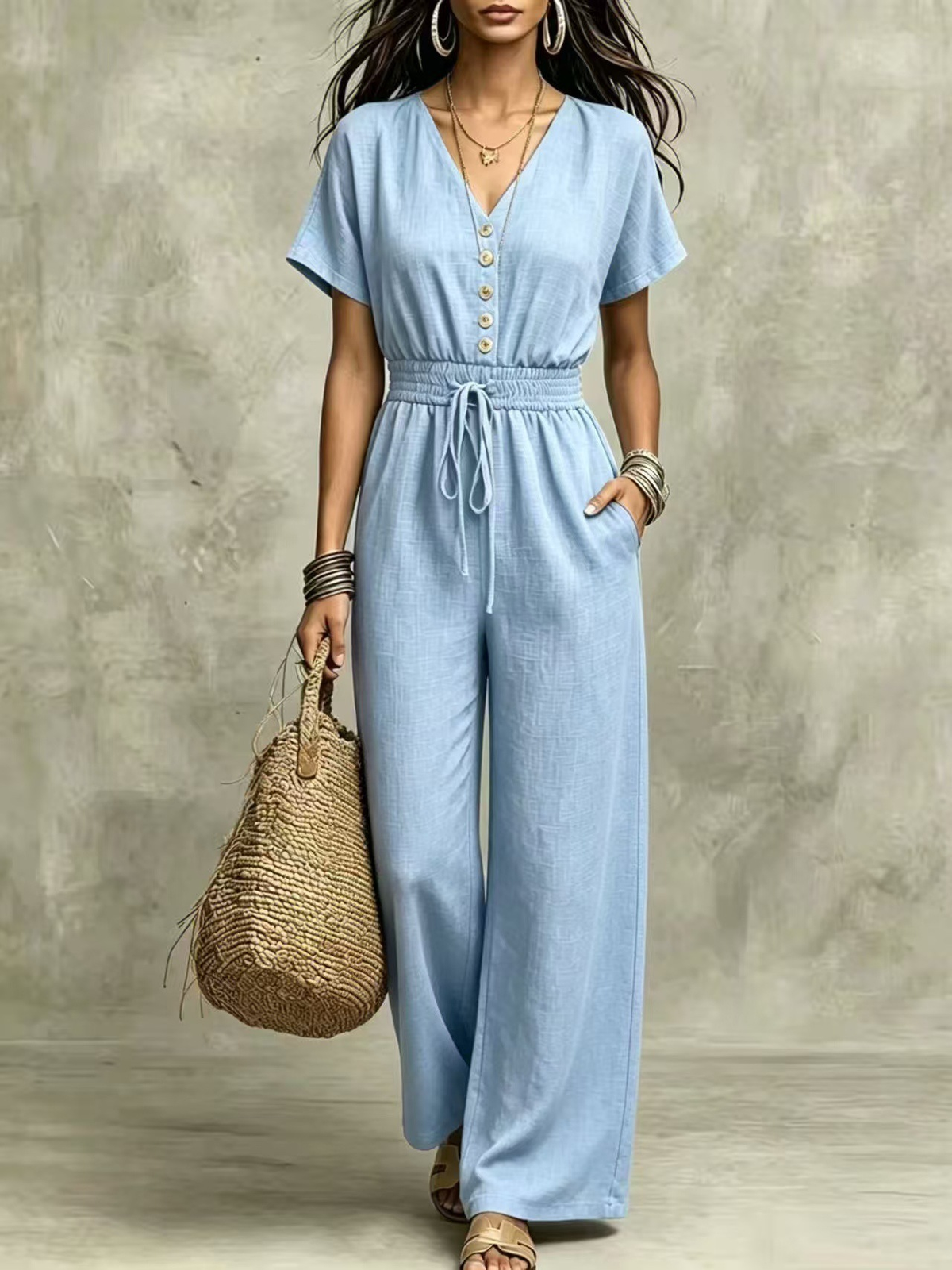 Etta™ V-Neck Wide-Leg Jumpsuit