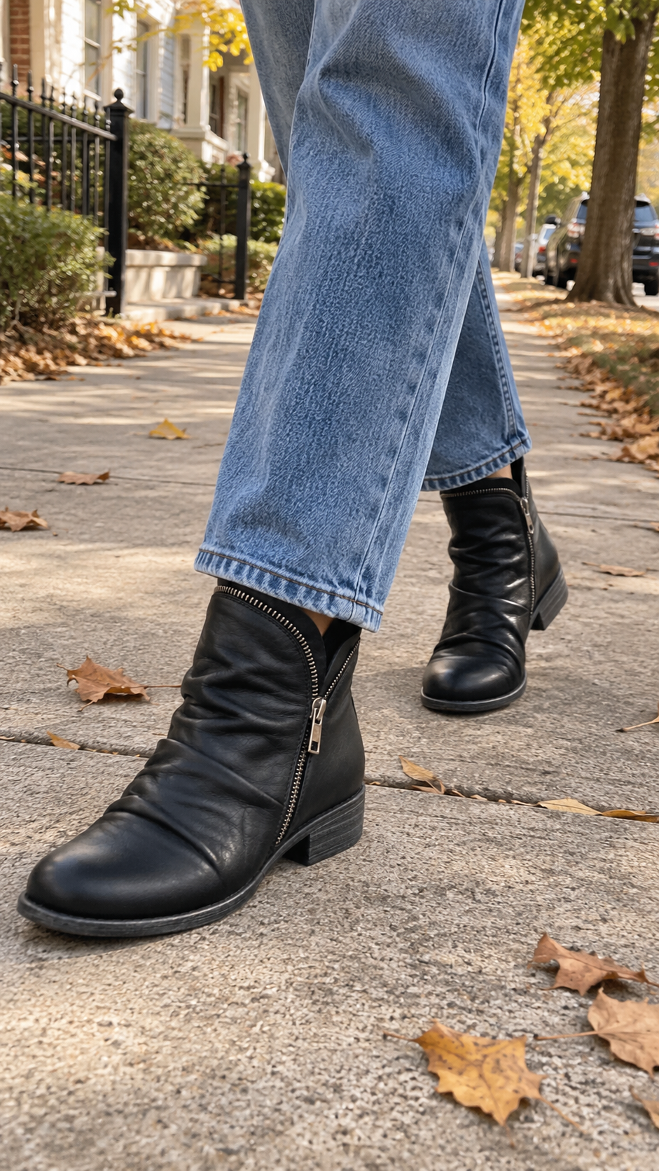 Melinda | Comfy Vegan Leather Ankle Boots