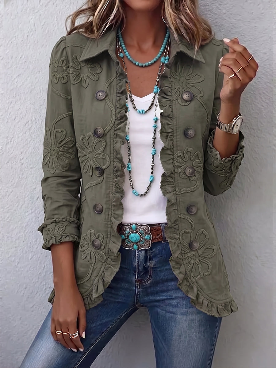 Coraleen | Floral Embroidered Utility Jacket