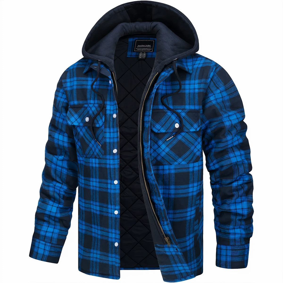 Timothy™ | Warm Quilt-Lined Plaid Flannel Hooded Jacket