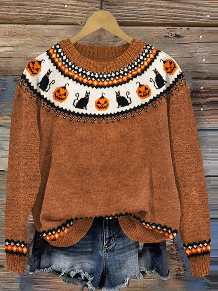 Harvest | Women's Halloween Fair Isle Knit Sweater
